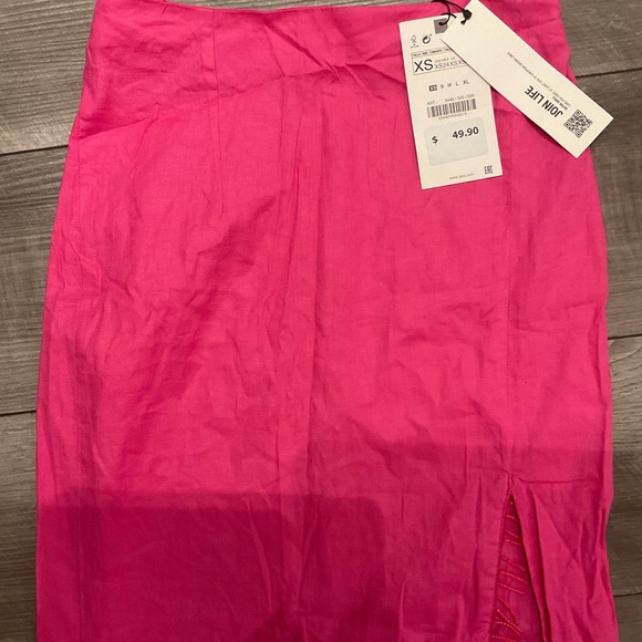 Zara Pink Beaded Midi Skirt - Picture 5 of 7